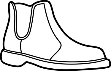 chelsea boots vector outline illustration