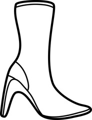 ankle boots vector outline illustration