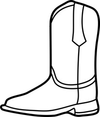 cowboy boots vector outline illustration