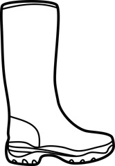 rain boots vector outline illustration