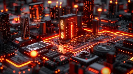 Obraz premium Electronic Circuits with Microprocessors 