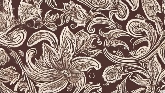 Digital paisley pattern floral batik, motion
