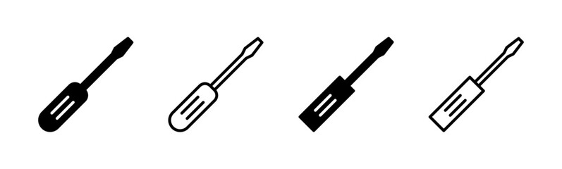 Screwdriver icon set. tools icon vector