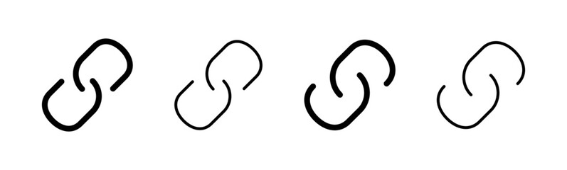 Link icon set. Hyperlink chain symbol.
