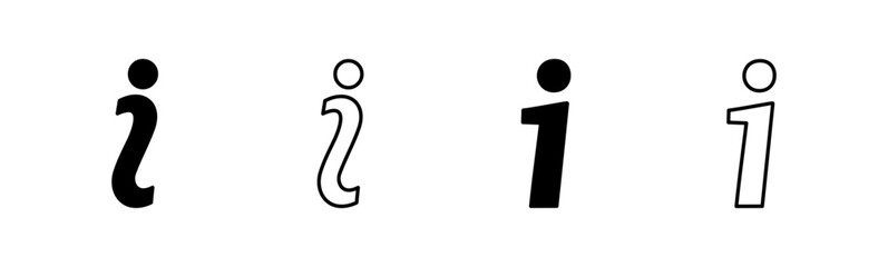 Info sign icon set. about us icon vector. Faq icon