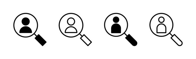 Hiring icon set. Search job vacancy icon. Human resources concept. Recruitment