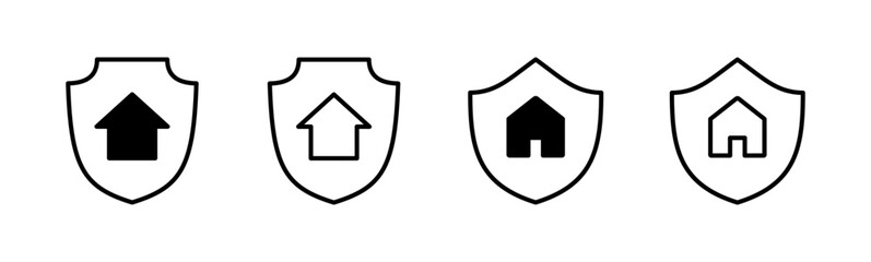 Home insurance icon set. home protection icon