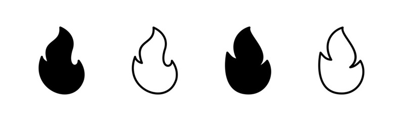 Fire icon set. fire vector icon