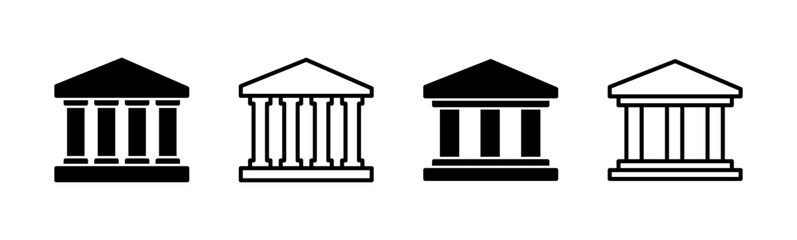 Fototapeta premium Bank icon set. bank vector icon, museum, university