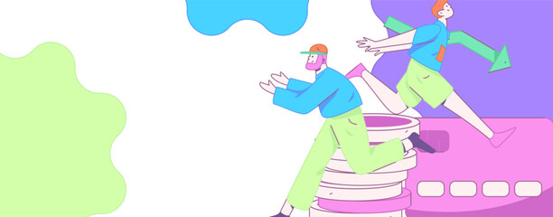 Internet financial management investment flat vector concept operation hand drawn illustration
