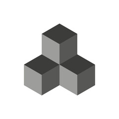 3D cube design. Isometric blocks. Vector illustration.