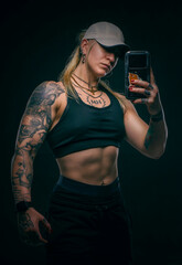 Tough Blonde Boxer Girl with Muscular Physique and Fitness