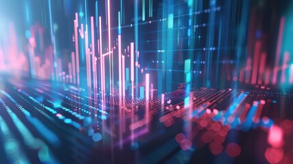  Candlestick screen light statistics, trade background technology and finance.
