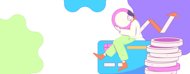 Internet financial management investment flat vector concept operation hand drawn illustration
