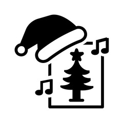 vector solid black icon for Christmas carols