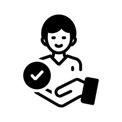 vector solid black icon for Personal responsibility