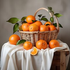 ''oranges in basket.''
