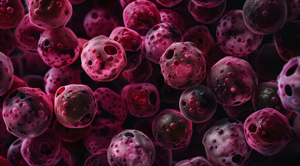 Cellular Warfare: A Detailed Look at Cancer Cells.  Medical Science Wallpaper.