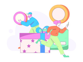 Internet financial management investment flat vector concept operation hand drawn illustration
