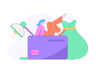 Internet financial management investment flat vector concept operation hand drawn illustration
