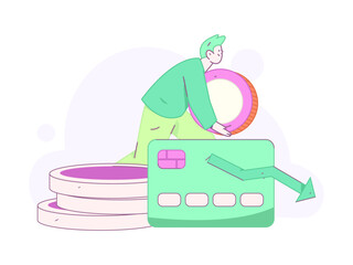 Internet financial management investment flat vector concept operation hand drawn illustration
