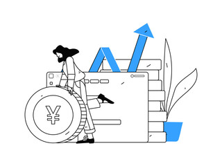 Internet financial management investment flat vector concept operation hand drawn illustration
