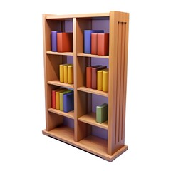 Tall, simple wood bookcase with clean geometric design offers practical storage and stylish display Wooden bookshelf.  Modern arrangement maximizes vertical space.