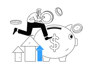 Internet financial management investment flat vector concept operation hand drawn illustration
