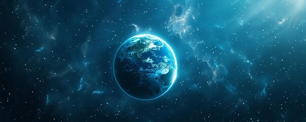 Fototapeta premium Abstract planet Earth with starry sky in space background Elements of photography M Dubas and other illustrations on Adobe Stock, P Realtor Real estate concept 8k