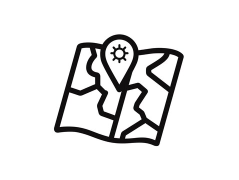 black map with location pin icon clip art preview