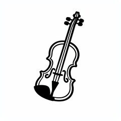 Fototapeta premium Simple black and white violin illustration.