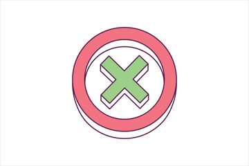 Wrong Yes Flat Sticker Design