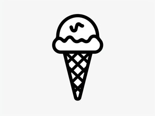 Simple line art icon of an ice cream cone.