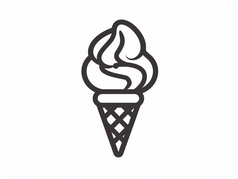 recommend clip art: Simple line art illustration of an ice cream cone