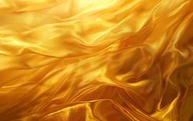 Golden silk background with flowing texture, focus on, fashion theme, whimsical, double exposure, runway backdrop