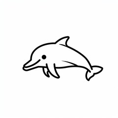 Obraz premium Cute cartoon outline illustration of a dolphin.