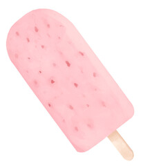 Strawberry Ice Cream Illustration Painting
