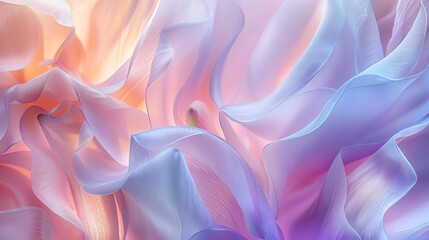Obraz premium modern, minimalistic art style, silk lily petal wallpaper, light color, see-through, soft light, flowing see-through, precise hyperrealism, mesmerizing color scape, octane