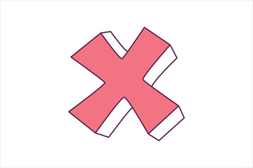 Obraz premium Wrong Yes Flat Sticker Design