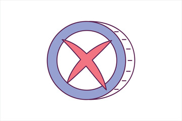 Wrong Yes Flat Sticker Design