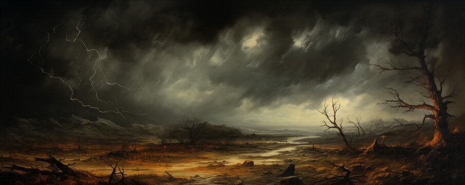 paisaje de tormenta en el desierto