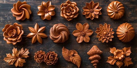 Fototapeta premium Vintage ornament frameset in various shapes 