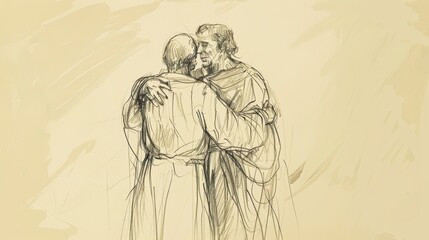 Assurance and Virtues: 2 Peter 1 Biblical Illustration with Calling, Prophecy, Faith on Beige Background and Copyspace