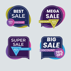 Obraz premium Realistic red price tags collection. Special offer or shopping discount label. Retail paper sticker. Promotional sale badge with text. Vector illustration.