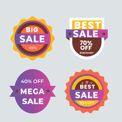 Realistic red price tags collection. Special offer or shopping discount label. Retail paper sticker. Promotional sale badge with text. Vector illustration.