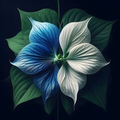 Delicate blue flowers. Blue cosmos with beautiful toning. Artistic image of flowers generated by ai