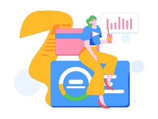 Internet financial management investment flat vector concept operation hand drawn illustration
