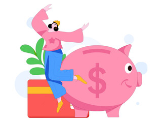 Internet financial management investment flat vector concept operation hand drawn illustration
