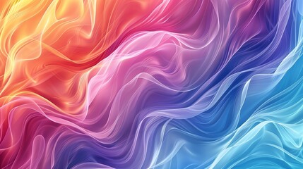 Obraz premium A beautiful colorful abstract background with flowing, wave-like patterns in various hues, evoking a sense of movement and fluidity.