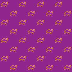 Camel Outline Vector Seamless Pattern